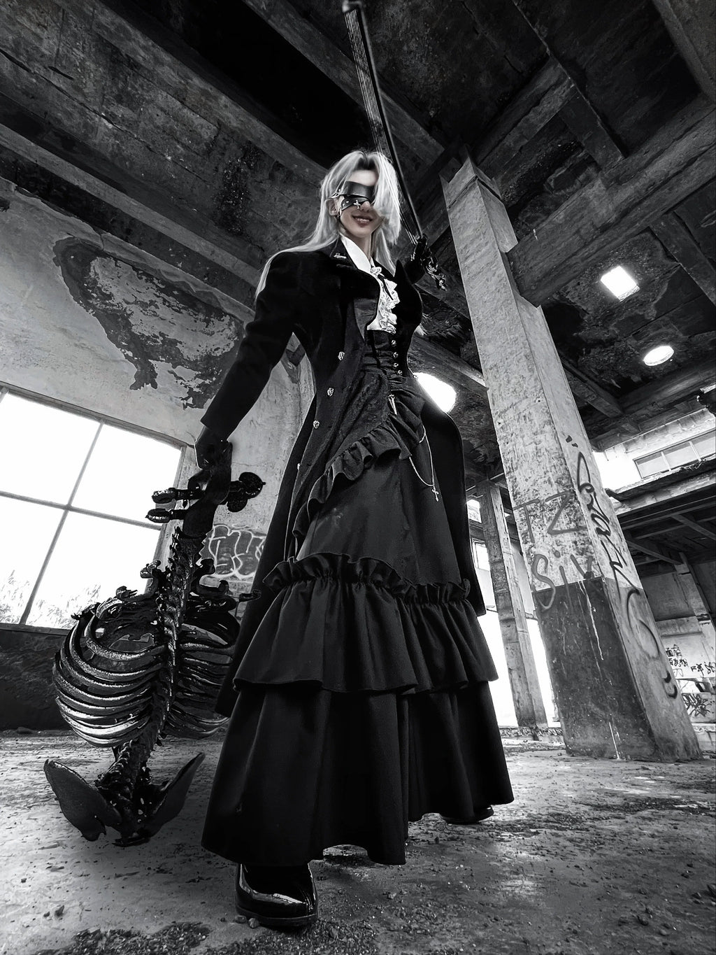 Downfall Dawn - Gothic Double-Breasted Lolita Coat - image 2