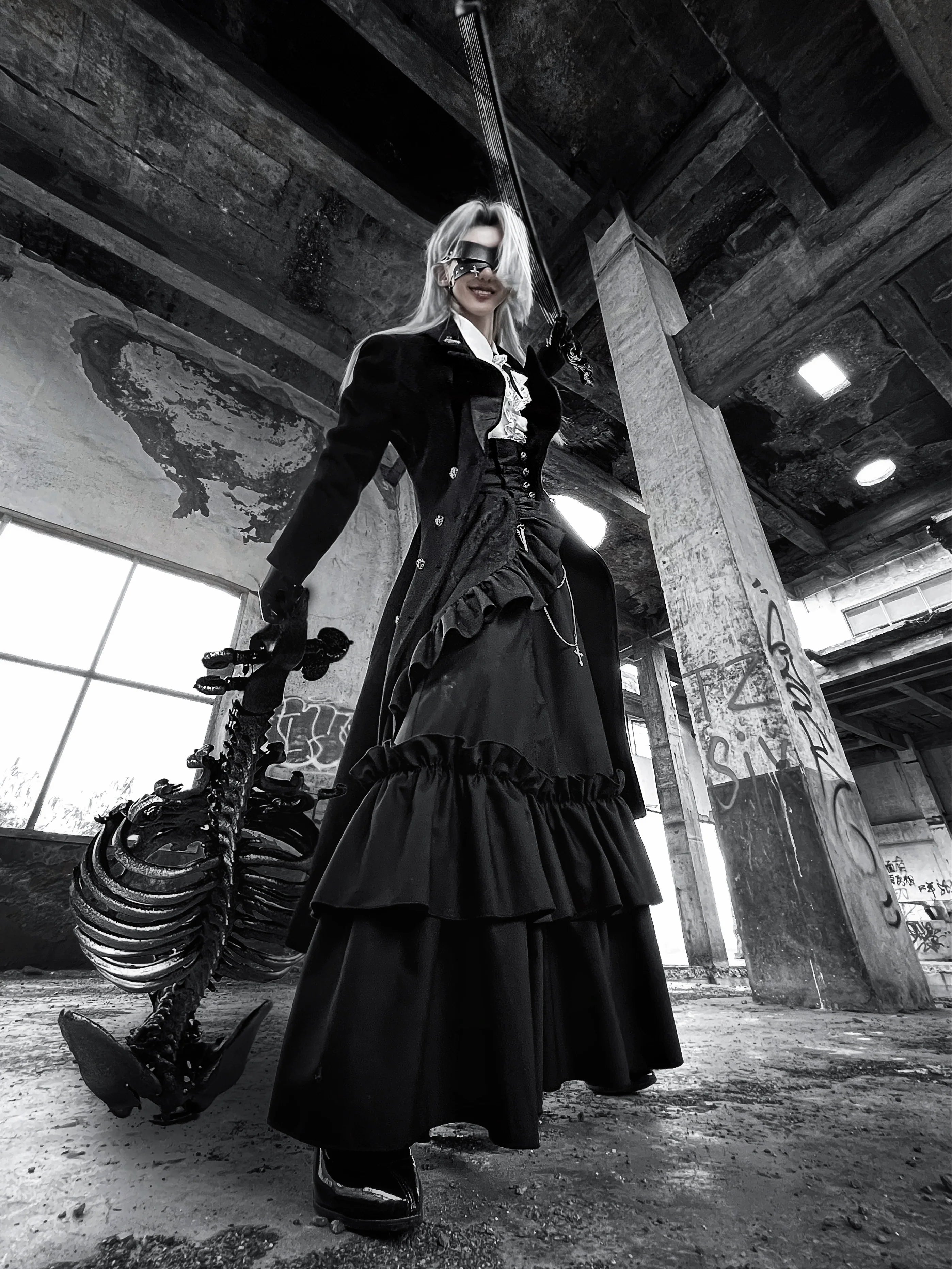 Downfall Dawn - Gothic Double-Breasted Lolita Coat - image 2
