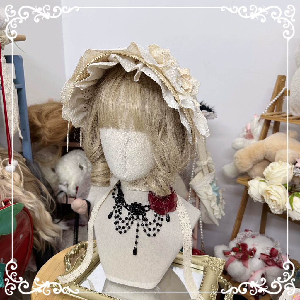 Gothic Lolita Bonnet Pure Cotton Hat Collection - image 26