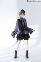 Hunting Rabbit 2.0 - Ouji Lolita Retro Cool Purple Shirt & Shorts Set - image 6