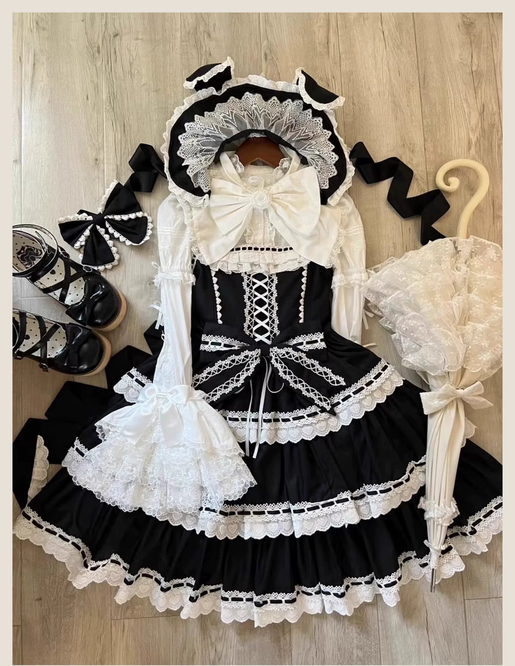 Otome Heart Cotton Old School Lolita JSK Dress Suit and Accessories - image 35