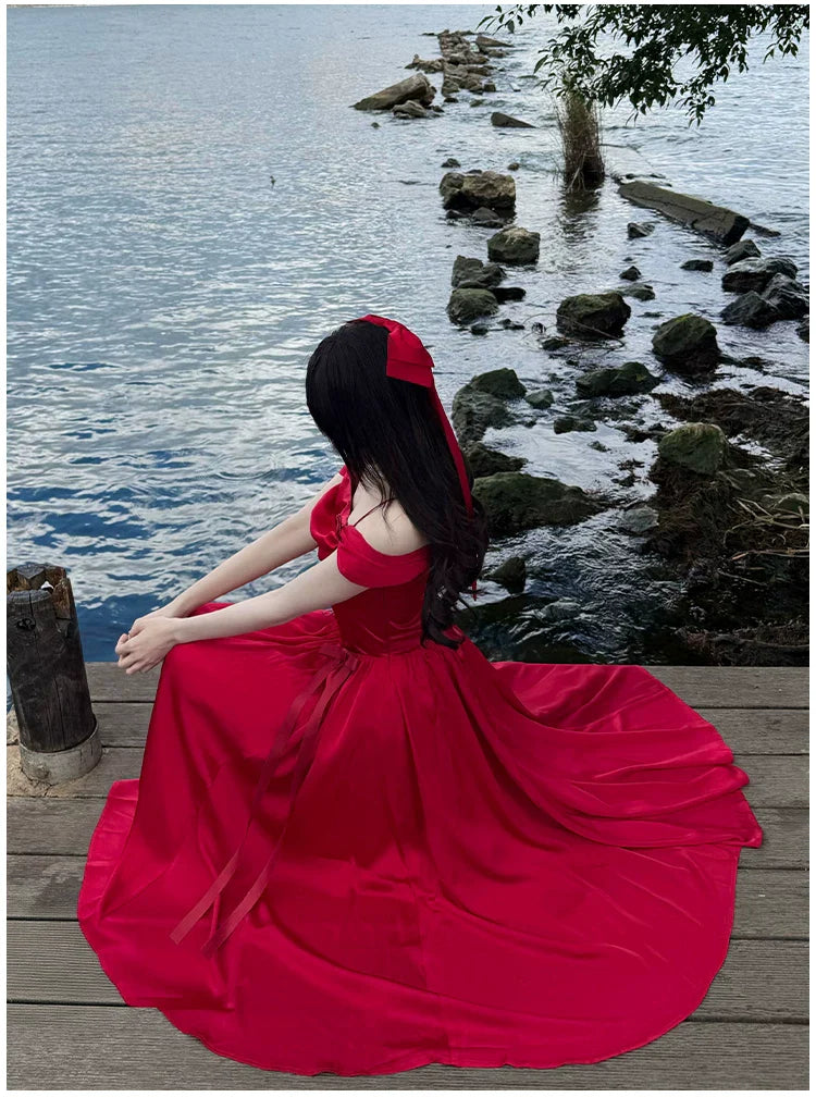 For Beloved - Classic Lolita Satin JSK Dress Set, Fishbone Waist - image 42