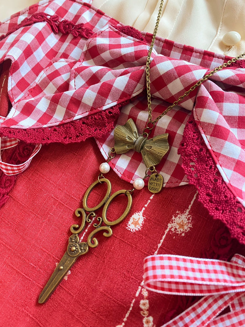 Vintage Lolita Bow-Scissors Shaped Necklace - image 5