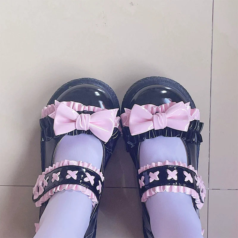 Cute Bow Candy-Colored Lolita Flat Shoes - image 7