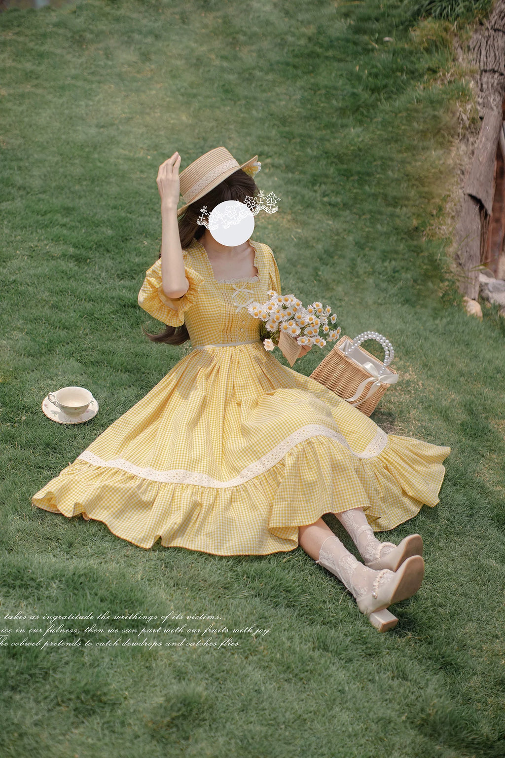 Belle - Yellow Lolita OP Dress Set with Apron - image 15