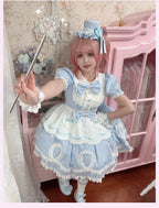 Candy Shop Manager - Old School Lolita Striped OP Dress, Detachable Apron - image 37