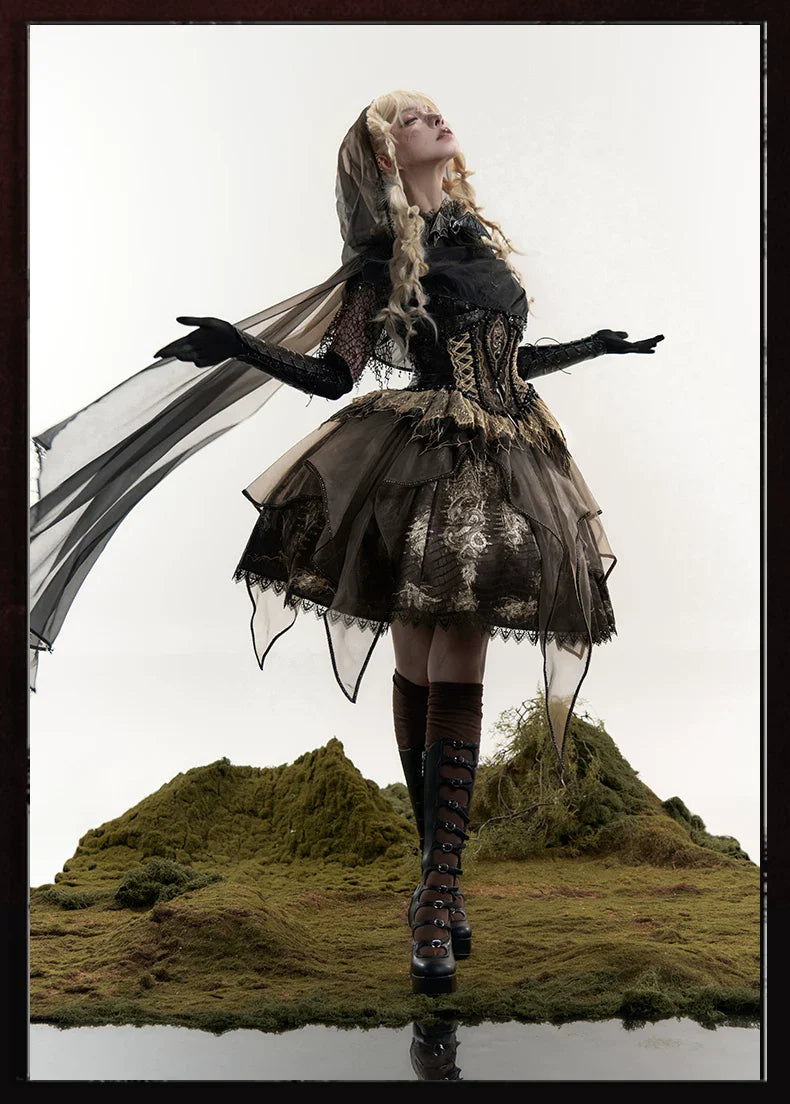 Bone Dragon - Gothic Lolita Corset JSK Dress Set with Embroidery - image 15