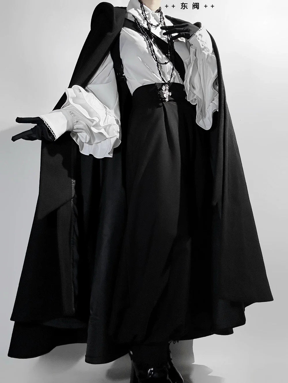 Codename 003 - Ouji Lolita Shirt and Pants Set, Hooded Cape - image 16