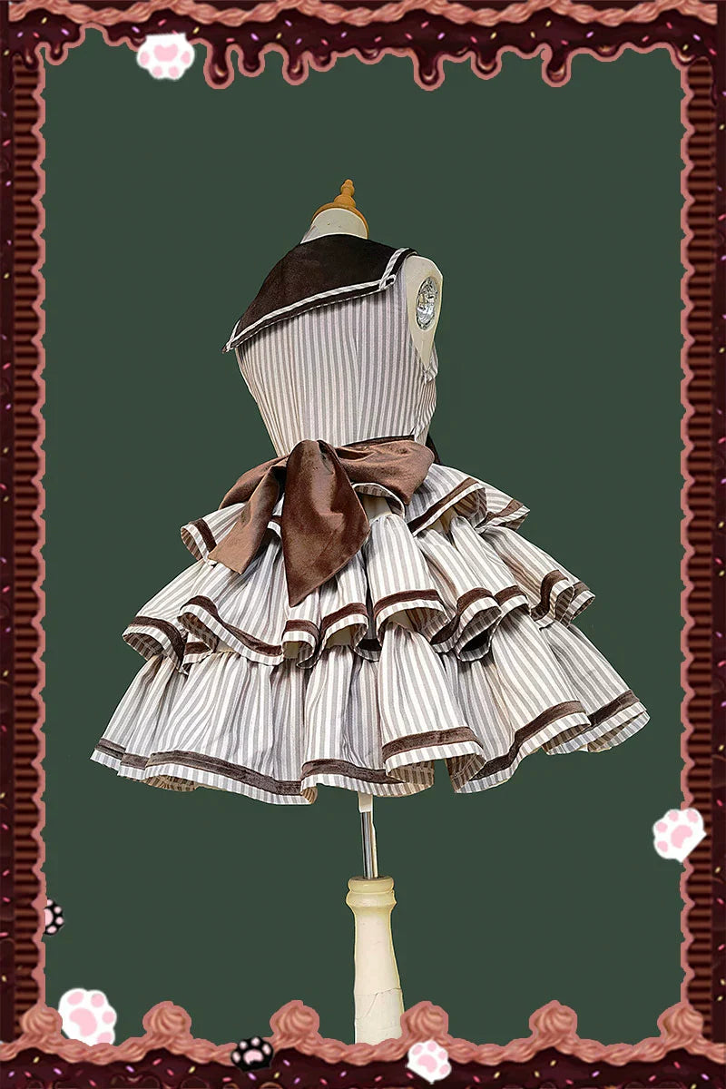 From Afar - Vintage Striped Peppy-Style Lolita JSK & Cape - image 17