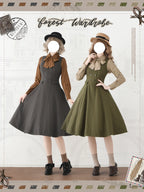 Foggy Forest - Elegant Lolita A-line JSK Dress, Side Pockets - image 6