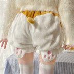 Kawaii Winter Lolita Warm Velvet Bloomers with Corgi Tail - image 13