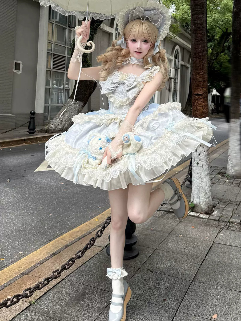 Blooming Love - Ballet-inspired Sweet Lolita JSK Dress, Lace & Bows - image 15