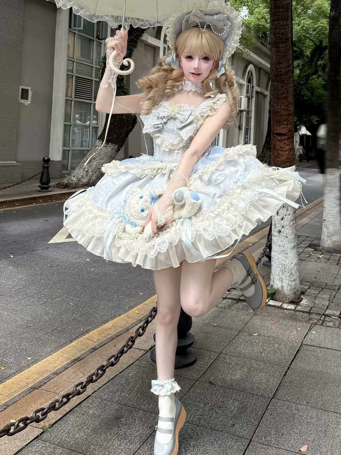 Blooming Love - Ballet-inspired Sweet Lolita JSK Dress, Lace & Bows - image 15