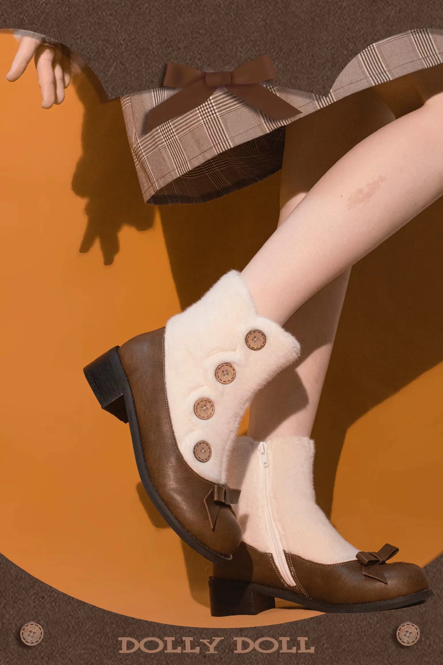 Winter Lolita Boots Fur Mary Jane Lolita Low Heel Shoes - image 32