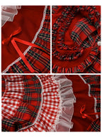 Vintage Lolita OP Dress Red Lolita Plaid Dress for Spring Summer - image 26