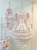 Coco Bunny - Cotton Old School Lolita OP Dress, Bunny Decoration and Accessories - image 2