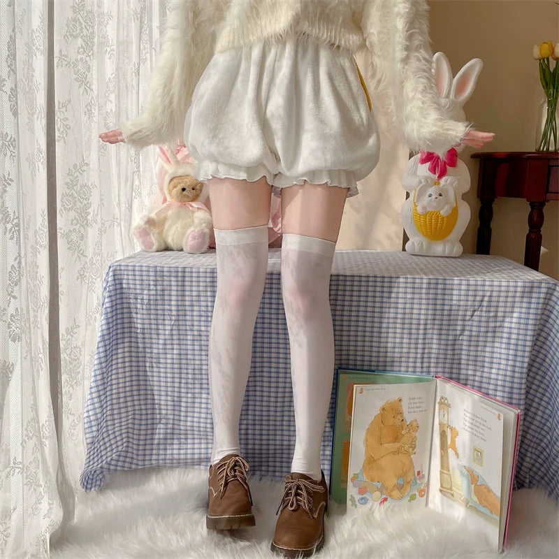 Kawaii Winter Lolita Warm Velvet Bloomers with Corgi Tail - image 2