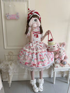 Cherry Bake Song - Kawaii Lolita JSK Dress With Dessert Print & Cherry Bow - image 18