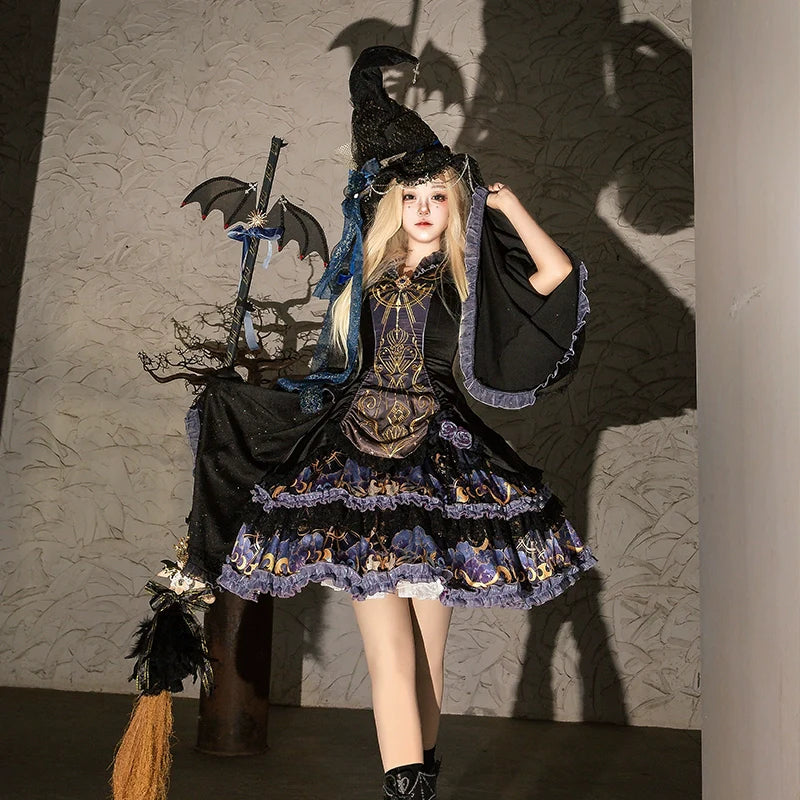 Astro Cat - Gothic Lolita OP Suit Witch Lolita Dress and Shawl - image 2