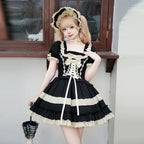 Classic Black Lolita OP Dress, Petticoat and Accessories - image 11