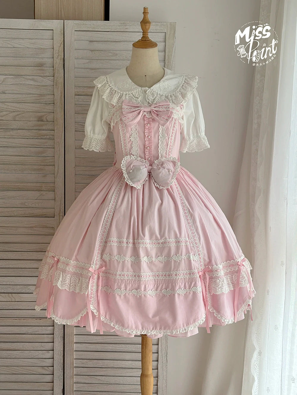 Vintage Petal Rabbit - Cotton Old School Lolita JSK Dress, Petal-Shaped Hem - image 52