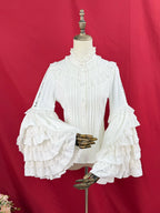 Hime Sleeved Classic Lolita Shirt, Detachable Bow - image 5