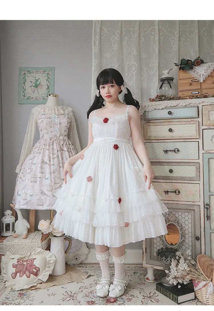 Spring Breeze - Plus Size Spring Lolita JSK Dress with Rose Decoration - image 1