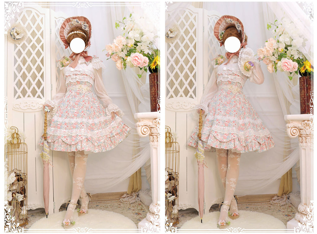 Solid Color Lolita Casual Dress Floral Dress JSK - image 14