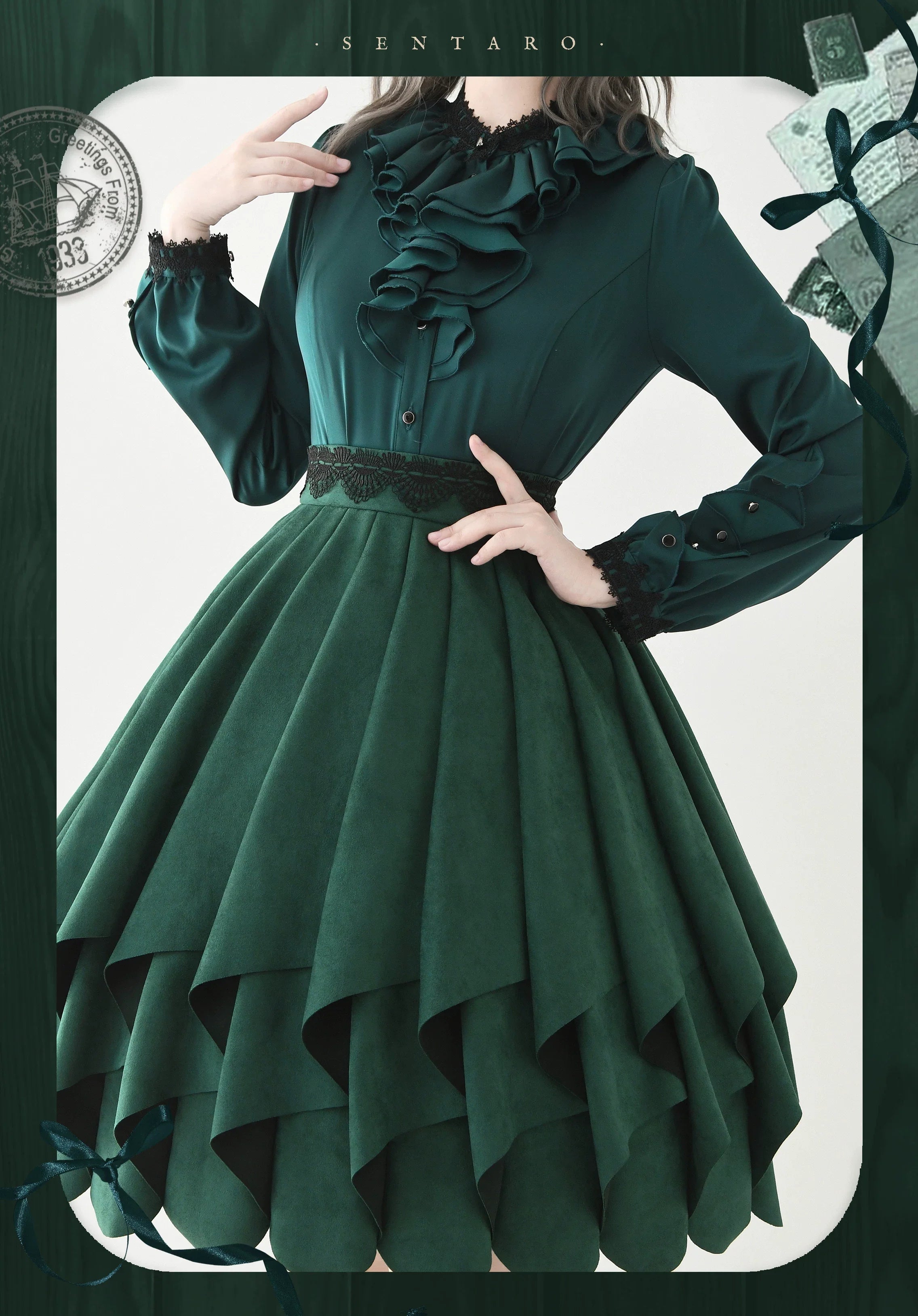 Molten Snowtop - Classic Lolita SK, Cape With Detachable Collar - image 7