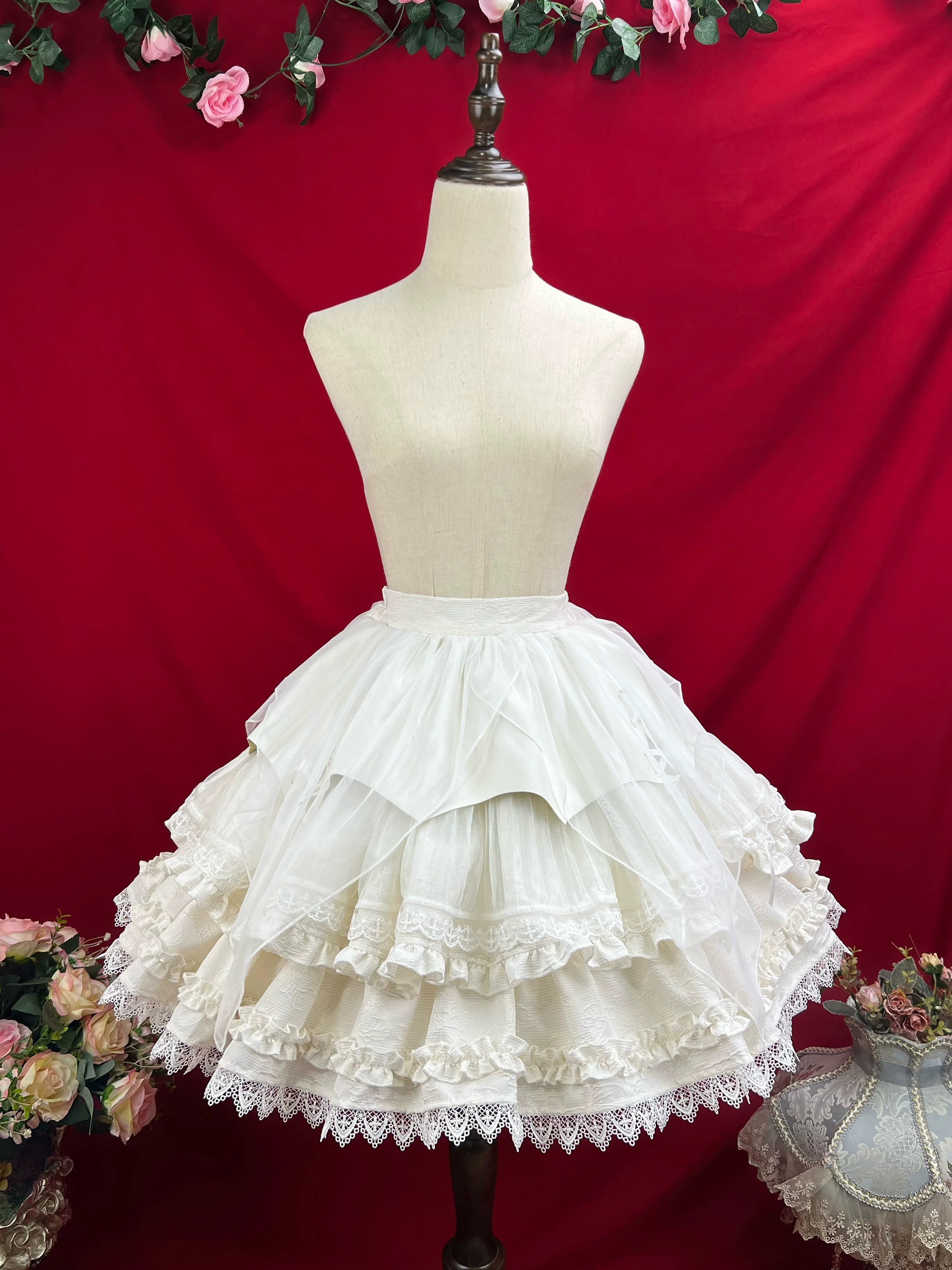 Good and Evil Angel - Gothic Lolita SK Set Retro Princess Sleeve Blouse - image 30