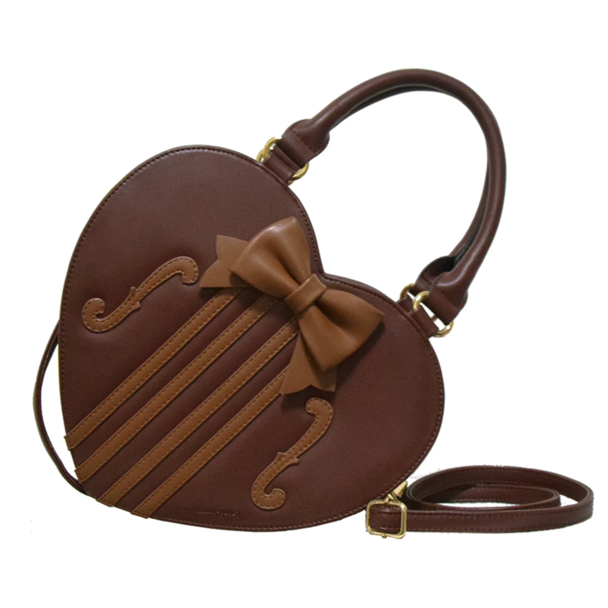 Heart of Violin - PU Classic Lolita Heart Shaped Bag, Violin and Bow Detail - image 19