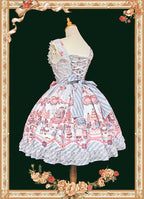 Candy House - Old School Lolita Cake Print JSK Dress, Side Zipper and Accessories - image 10