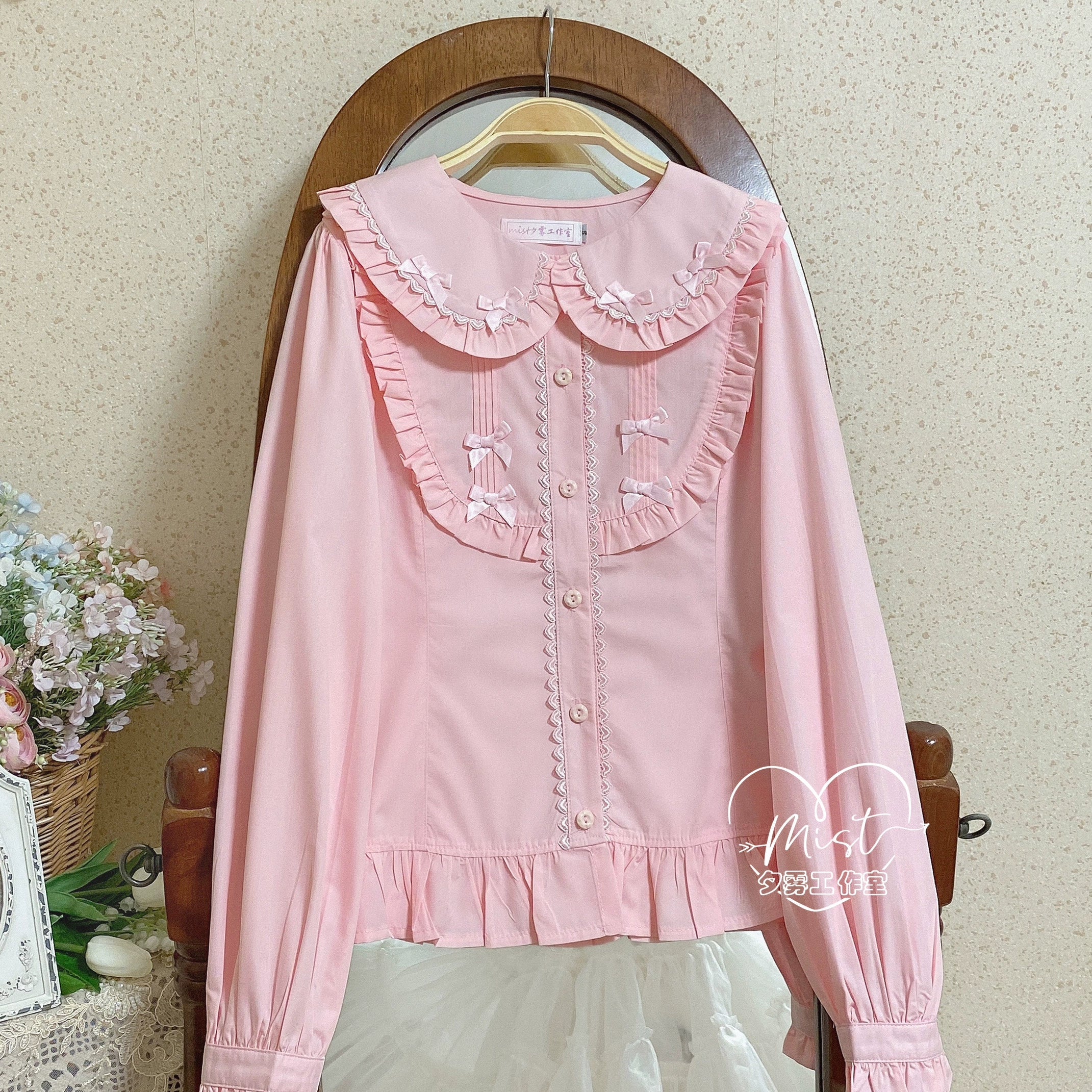 Sweet Lolita Blouse Doll Collar Shirt with Bubble Sleeves - image 23