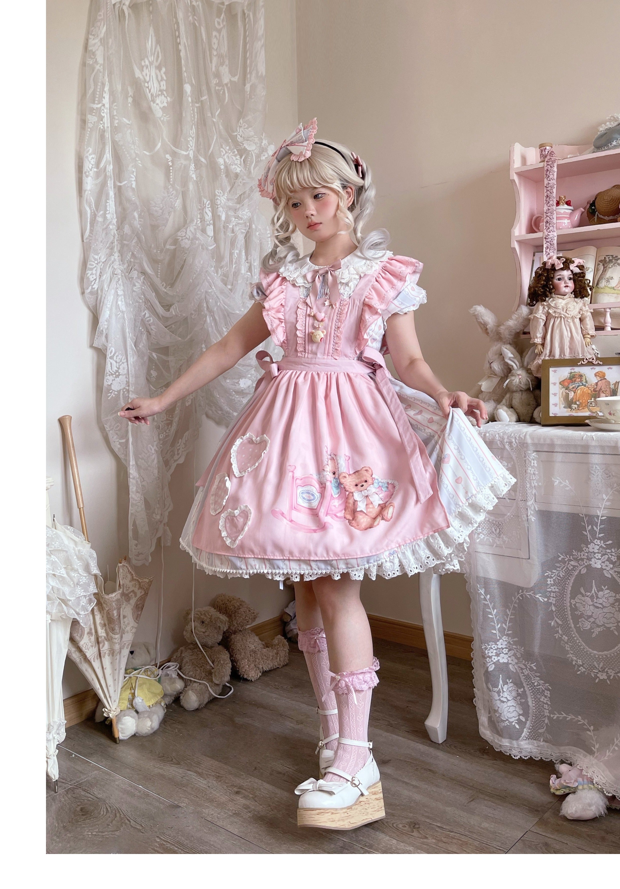 Barbie Bear - Sweet Lolita Bear Print JSK and OP and Accessories - image 14