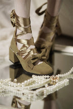 Muse Kiss - Elegant Lolita Shoes Lace-up Bow Heels Round Toe - image 18