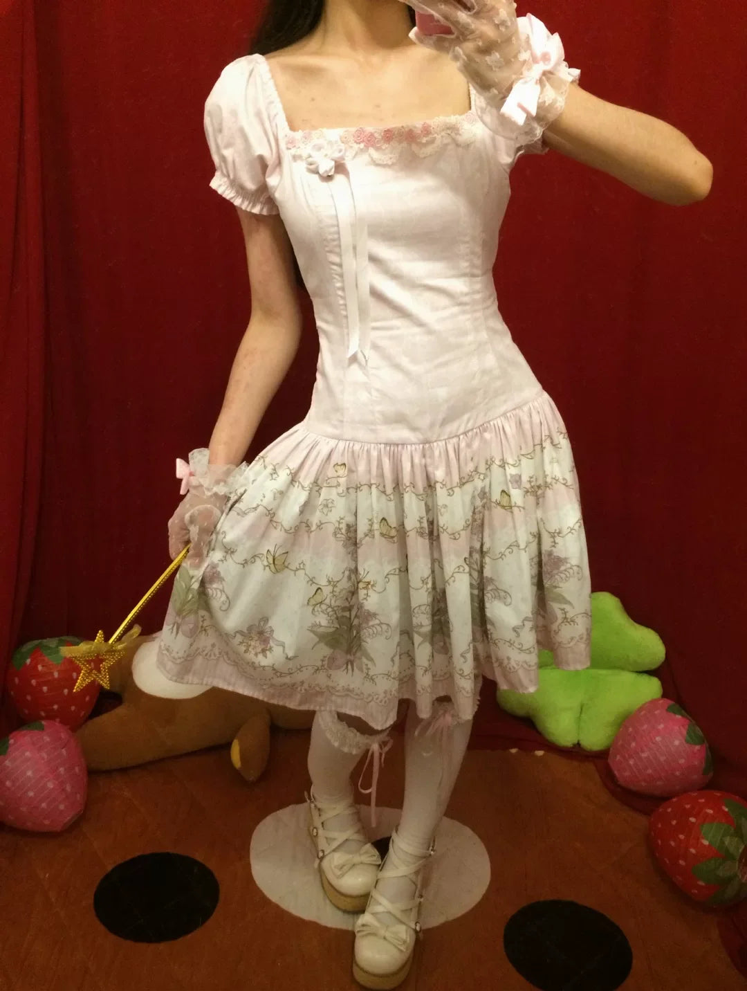 Jenny Flower - Cotton Old School Lolita Floral OP Dress - image 14
