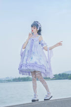 Coral Jellyfish - Sweet Lolita High-waist JSK Dress, Jellyfish & Coral Print and Accessories - image 45