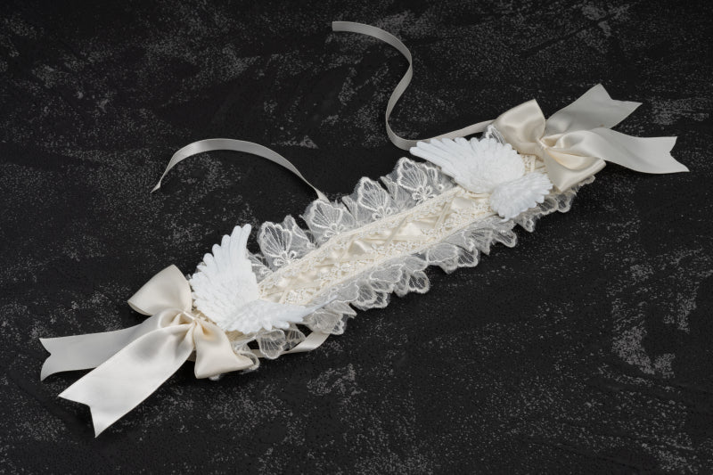 White Lace Angel Wing Gothic Lolita Hairband - image 11