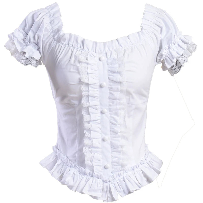 Elegant Lolita Lace Shirt, Off-Shoulder - image 13