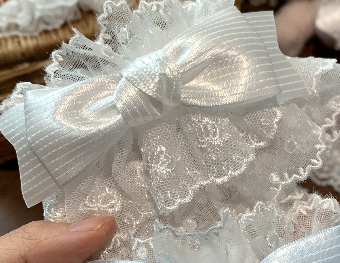 Sweet Lolita Lace Bow Cuffs, Elastic Wrist - image 16