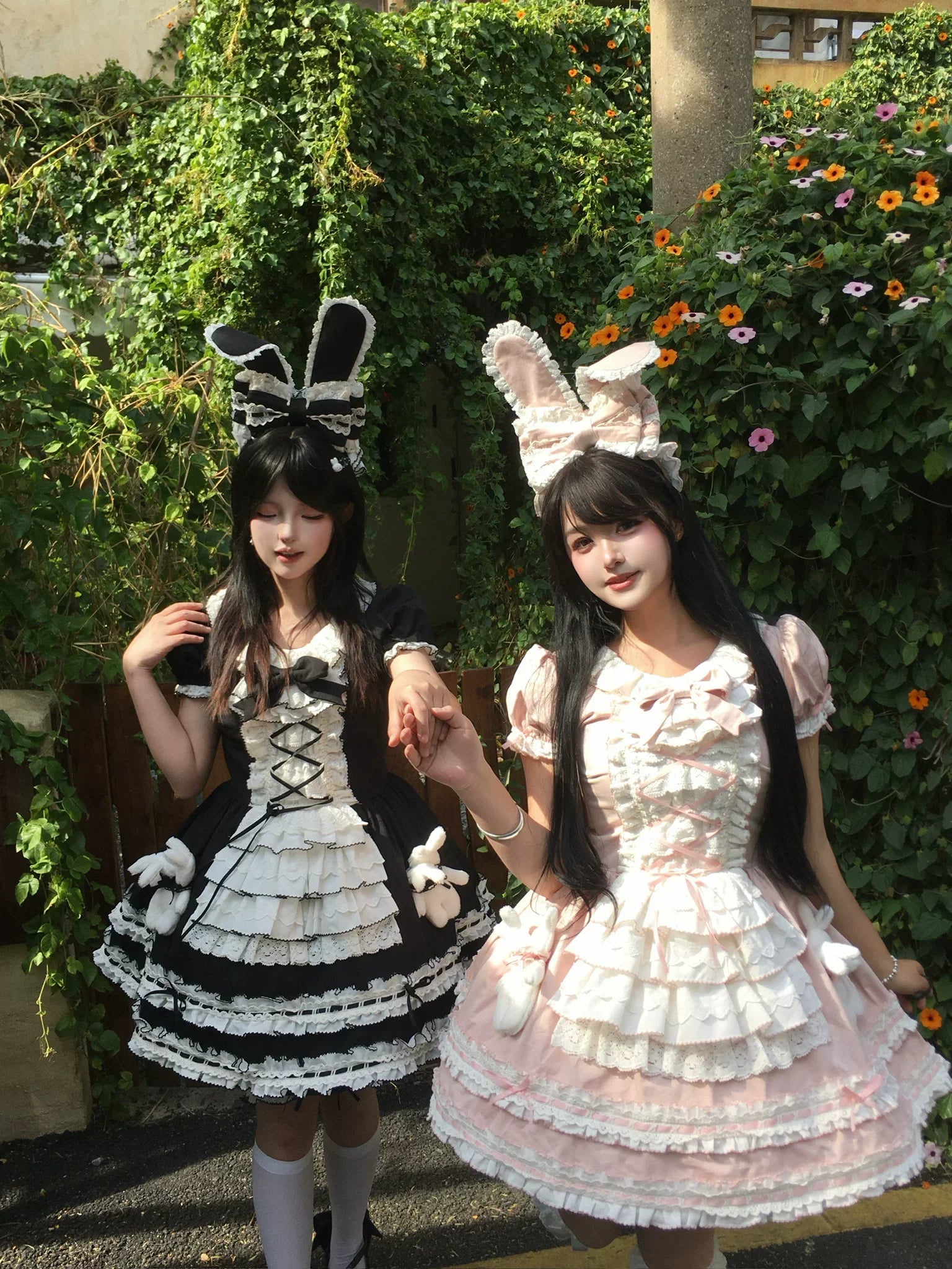 Coco Bunny - Cotton Old School Lolita OP Dress, Bunny Decoration and Accessories - image 13