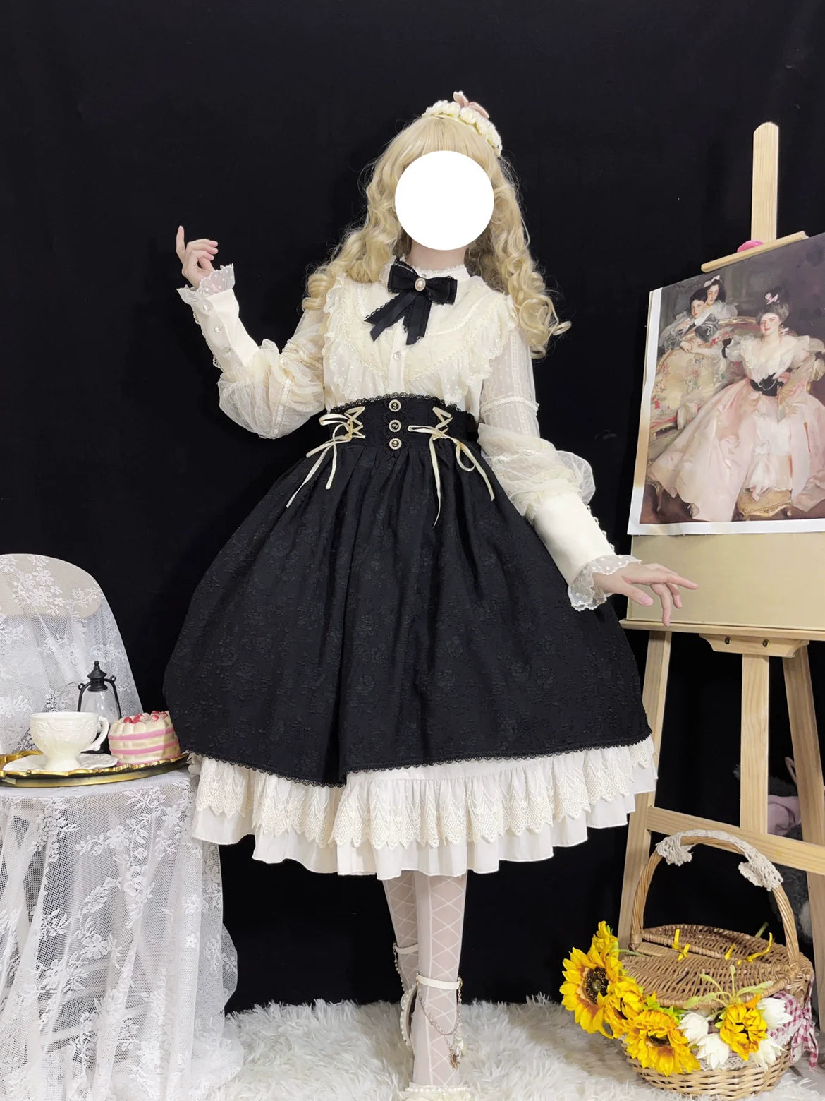 The Heart of the Rose - Elegant Retro Lolita Skirt High Waist SK Blouse - image 9