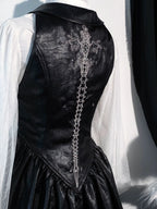 Bone Sword - Gothic Lolita Slim-Fit Vest with Embroidery - image 5