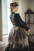 Demon Hunting Notes - Fishbone Gothic Lolita Skirt - image 12