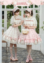 Whispers of Blossoms & Candlelight - Sweet Lolita Floral Printed JSK Dress with Bows and Accessories - image 12