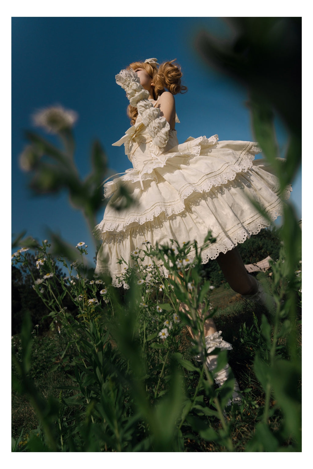 Miss Flora - Cotton Sweet Lolita Dress Set Doll-like OP and JSK - image 9