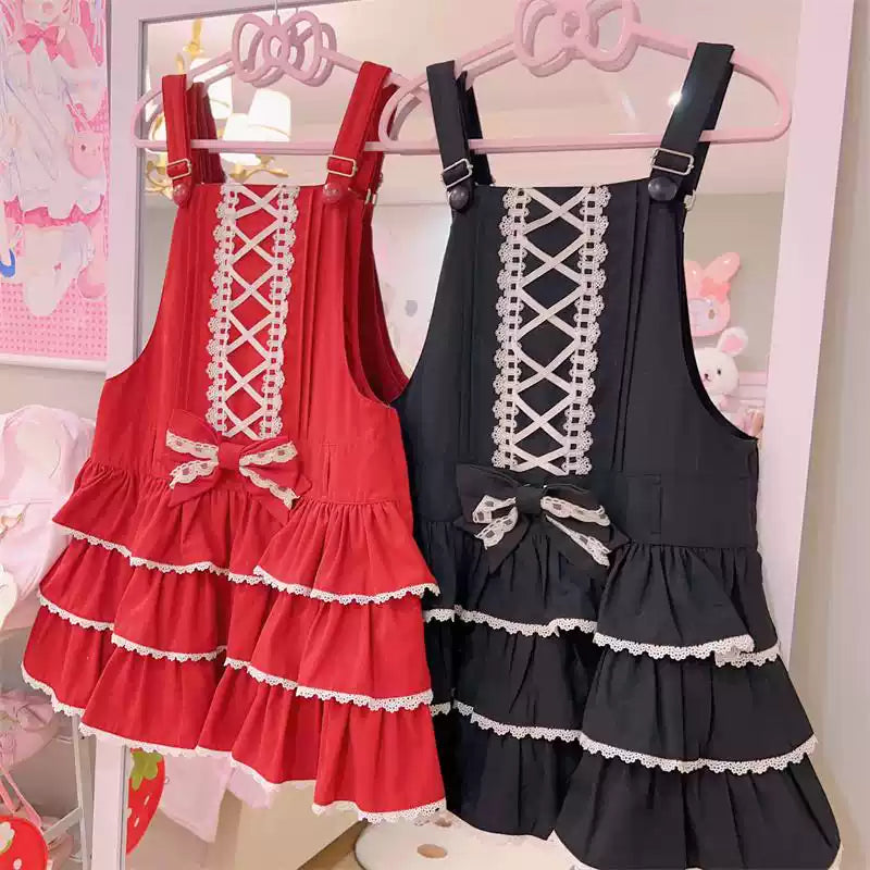 Old School Lolita Salopette Suit Tiered Dress - image 18
