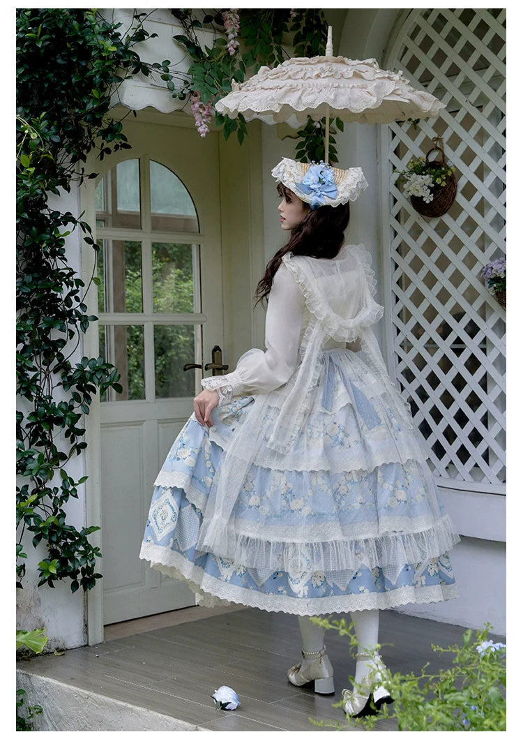 Letter and Poetry - Classic Lolita JSK Suit Four-tiered Twins Dress - image 15