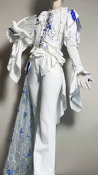 Echo of Deep Sea - Satin Ouji Lolita Trailing Blouse, Solid or Blood Stain Style - image 27