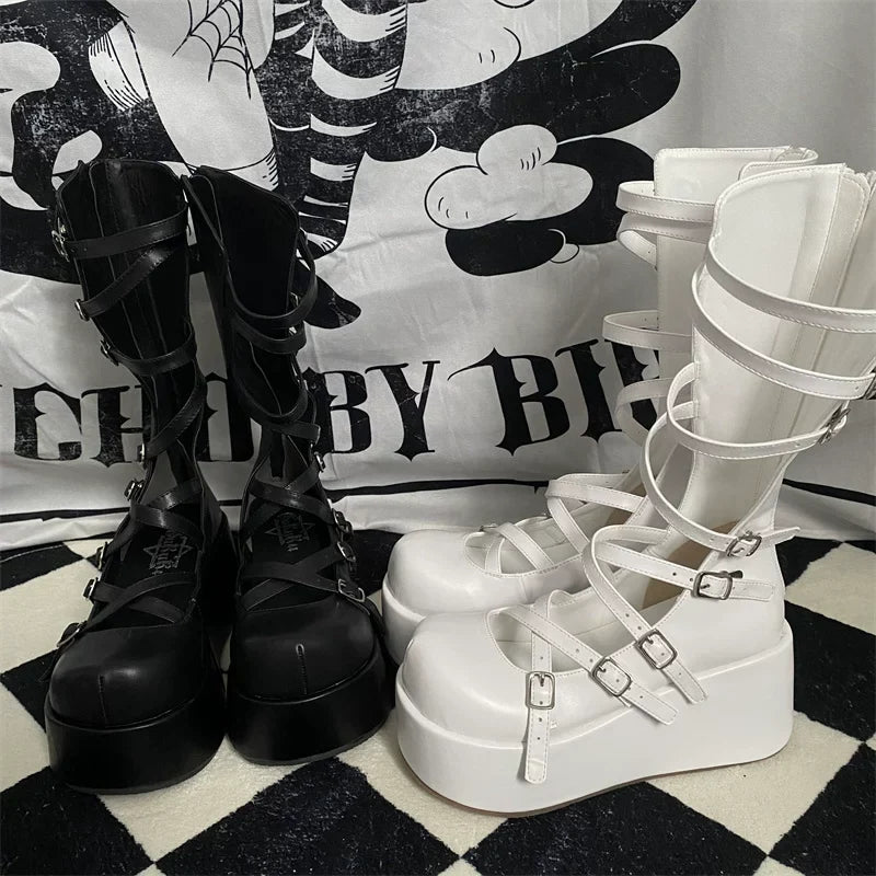 Gothic Doll - Gothic Lolita Platform Shoes, Adjustable Shoe Straps - image 10